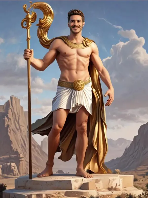 Le même homme transformé en divinité grecque par l’IA
