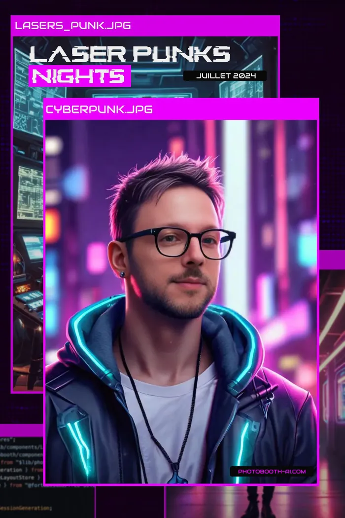 Tirage photo personnalisé aux couleurs d’un événement cyberpunk